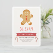 Oh Snap Gingerbread Man Kids Verjaardag Kaart (Staand voorkant)