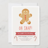 Oh Snap Gingerbread Man Kids Verjaardag Kaart (Voorkant)