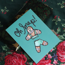 Oh Snap Gingerbread Man kunst Kerst Humor Briefkaart