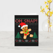 Oh Snap Gingerbread Man Merry Christmas Pajam Kaart (Gele Bloem)