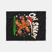 Oh Snap Gingerbread Man Santa Football Funny Chris Fleece Deken (Voorkant (Horizontaal))