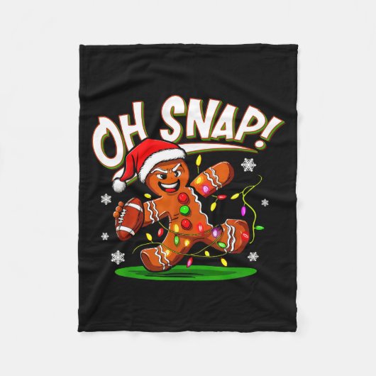 Oh Snap Gingerbread Man Santa Football Funny Chris Fleece Deken (Voorkant)