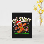 Oh Snap Gingerbread Man Santa Football Funny Chris Kaart (Gele Bloem)
