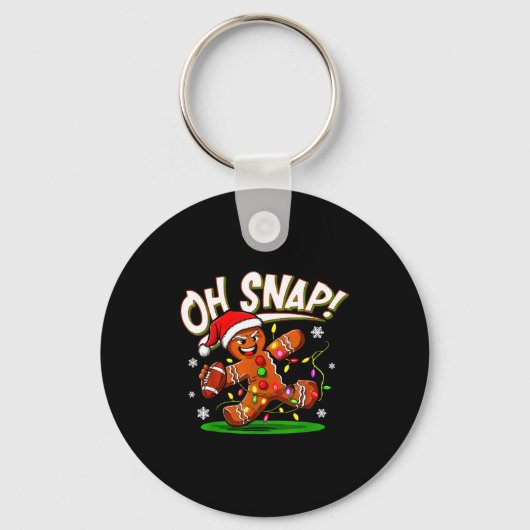 Oh Snap Gingerbread Man Santa Football Funny Chris Sleutelhanger (Voorkant)