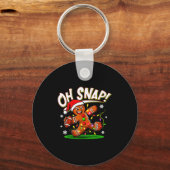 Oh Snap Gingerbread Man Santa Football Funny Chris Sleutelhanger (Voorkant)