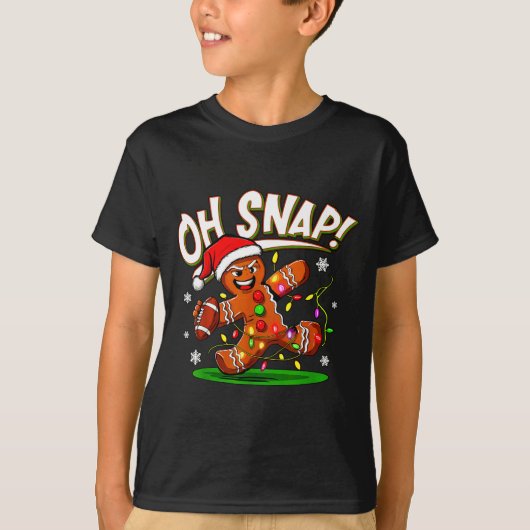 Oh Snap Gingerbread Man Santa Football Funny Chris T-shirt (Voorkant)