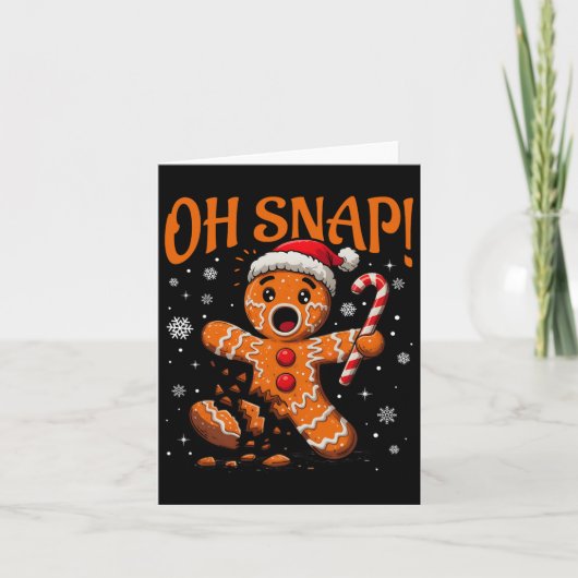 Oh Snap Gingerbread Man Schattige Christmas Cookie Kaart (Voorkant)