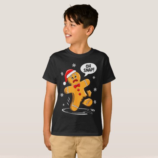 Oh Snap Gingerbread Man Shirt Adult Kids Men Women (Voorkant volledig)