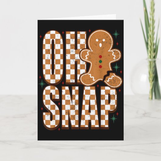Oh Snap Gingerbread Man Shirt Adult Kids Men Women Kaart (Voorkant)