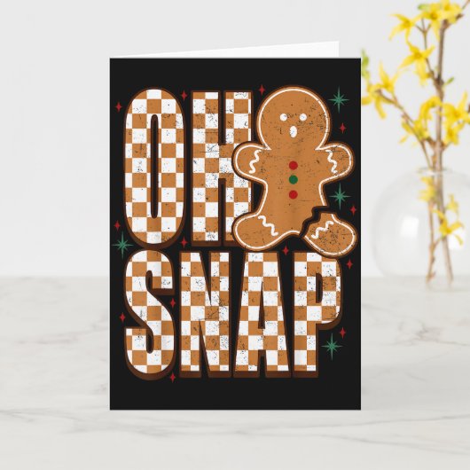 Oh Snap Gingerbread Man Shirt Adult Kids Men Women Kaart (Gele Bloem)