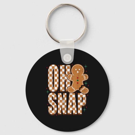 Oh Snap Gingerbread Man Shirt Adult Kids Men Women Sleutelhanger (Voorkant)