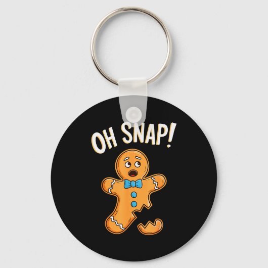 Oh Snap Gingerbread Man T-shirt Volwassenen Kinder Sleutelhanger (Voorkant)