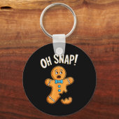 Oh Snap Gingerbread Man T-shirt Volwassenen Kinder Sleutelhanger (Voorkant)