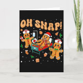 Oh Snap Gingerbread Nurse Funny Nursing Christmas  Kaart (Voorkant)