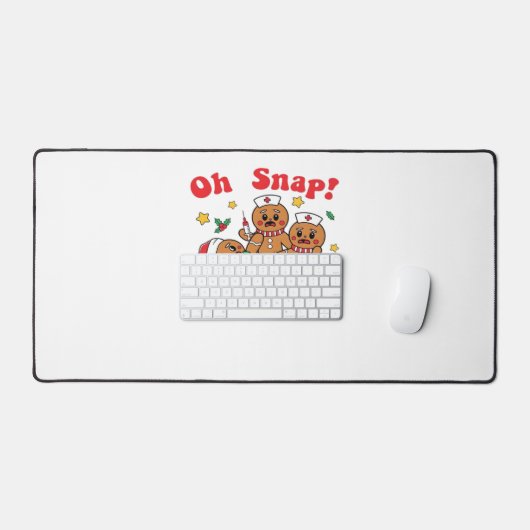 Oh Snap Gingerbread School Nurse Christmas Classic Bureaumat (Keyboard & Muis)