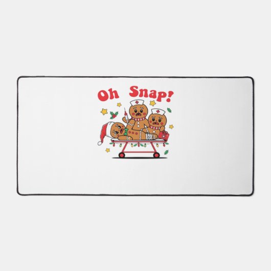 Oh Snap Gingerbread School Nurse Christmas Classic Bureaumat (Voorkant)