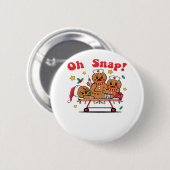 Oh Snap Gingerbread School Nurse Christmas Classic Ronde Button 5,7 Cm (Voorkant /achterkant)
