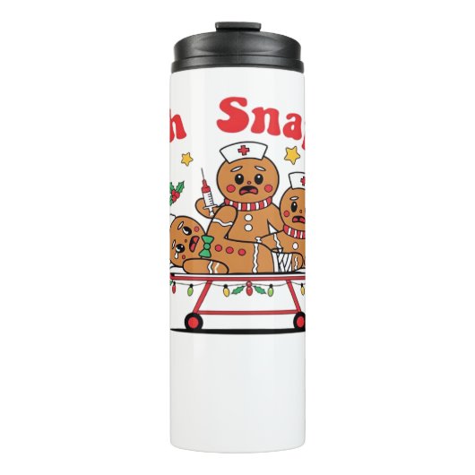 Oh Snap Gingerbread School Nurse Christmas Classic Thermosbeker (Voorkant)