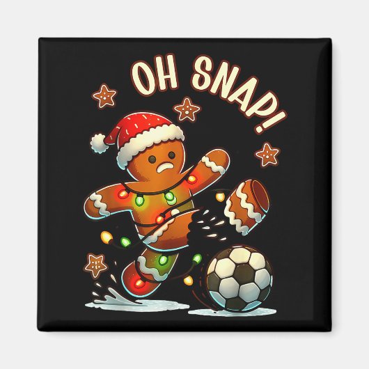 Oh Snap Gingerbread Soccer Xmas Light Holiday  Magneet (Voorkant)