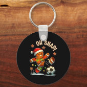 Oh Snap Gingerbread Soccer Xmas Light Holiday  Sleutelhanger (Voorkant)