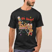 Oh Snap Gingerbread Verpleegster Kerstmis Groovy R T-shirt (Voorkant)