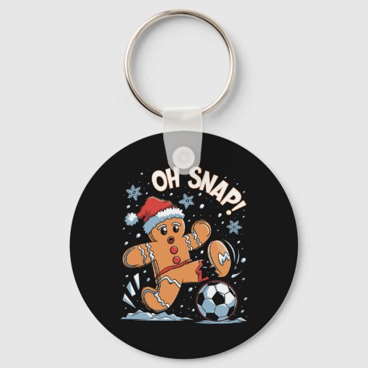 Oh Snap Gingerbreadman Christmas Soccer 1 Sleutelhanger (Voorkant)