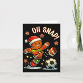 Oh Snap Gingerbreadman Christmas Soccer Kaart (Voorkant)