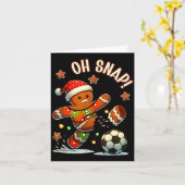 Oh Snap Gingerbreadman Christmas Soccer  Kaart (Gele Bloem)