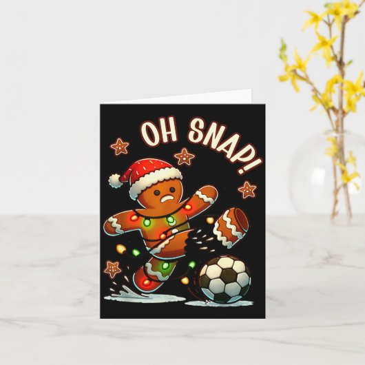 Oh Snap Gingerbreadman Christmas Soccer  Kaart (Gele Bloem)