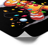 Oh Snap Gingerbreadman Xmas Golfer Golf Christmas  Poster (Hoek)