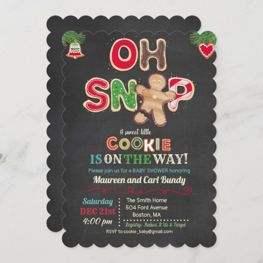 Oh Snap Gingerbrood Cookie Baby shower Kaart (Voorkant / Achterkant)