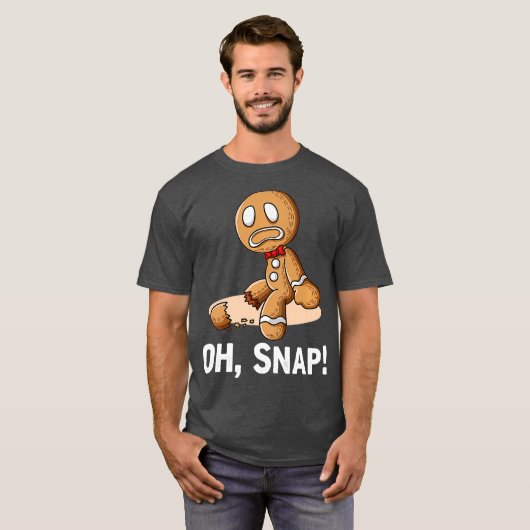 Oh Snap Gingerbrood Cookie Man Broken Leg Ampu T-shirt (Voorkant volledig)