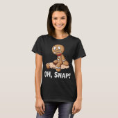 Oh Snap Gingerbrood Cookie Man Broken Leg Amputee T-shirt (Voorkant volledig)