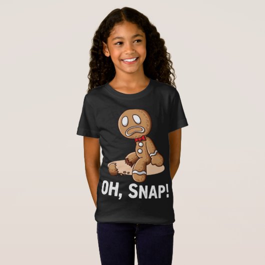 Oh Snap Gingerbrood Cookie Man Broken Leg Amputee T-shirt (Voorkant volledig)