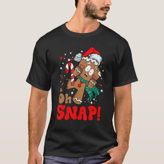 Oh Snap Gingerbrood Cookie Man Broken Leg Baking T T-shirt (Voorkant)