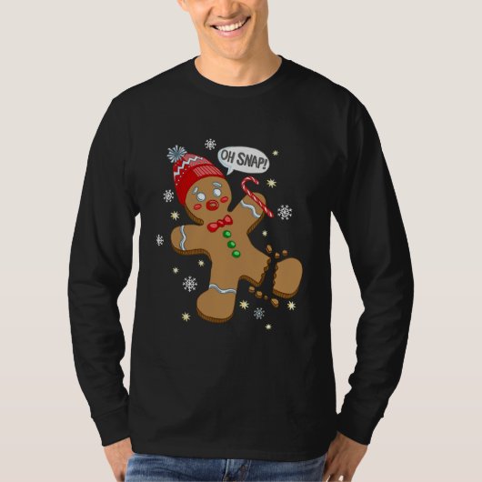 Oh Snap Gingerbrood Cookie Man Costume Baking Team T-shirt (Voorkant)