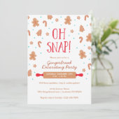 "Oh Snap!" Gingerbrood Koekkerst Kaart (Staand voorkant)