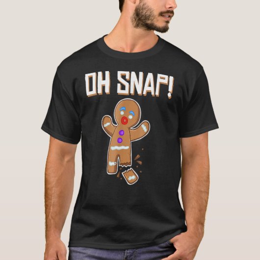 Oh Snap Gingerbrood Man Broken Leg Gingerbrooman T-shirt (Voorkant)