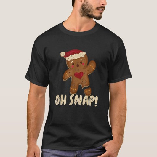 Oh Snap Gingerbrood Man Cookie Broken Leg Funny Ch T-shirt (Voorkant)