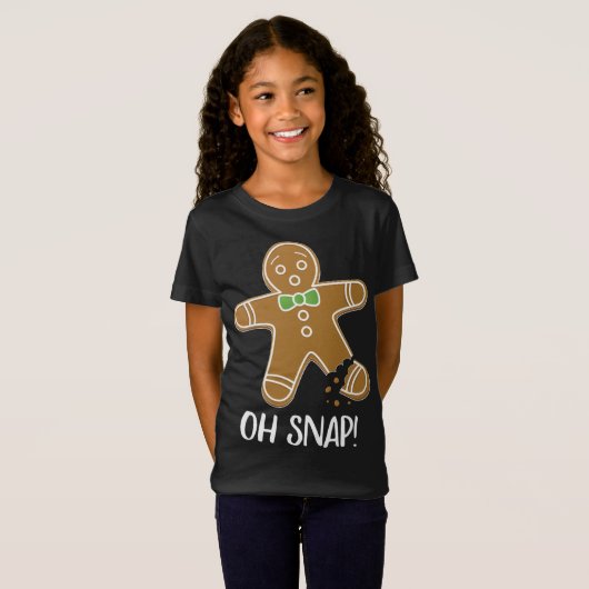 Oh Snap Gingerbrood Man Cookie Broken Leg Funny T-shirt (Voorkant volledig)