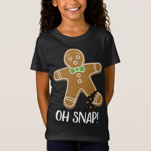 Oh Snap Gingerbrood Man Cookie Broken Leg Funny T-shirt (Voorkant)