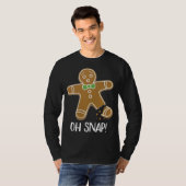 Oh Snap Gingerbrood Man Cookie Broken Leg Funny T-shirt (Voorkant volledig)