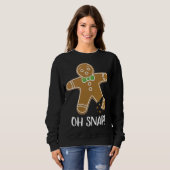 Oh Snap Gingerbrood Man Cookie Broken Leg Funny Trui (Voorkant volledig)