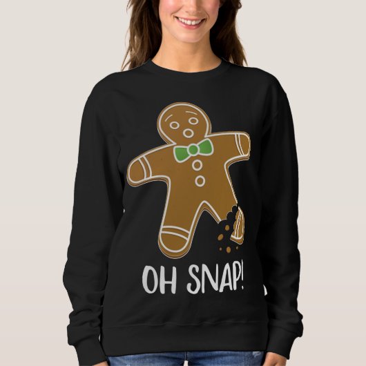 Oh Snap Gingerbrood Man Cookie Broken Leg Funny Trui (Voorkant)