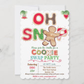 Oh Snap Gingerbrood Man Cookie Exchange Uitnodigin Kaart (Voorkant)