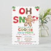 Oh Snap Gingerbrood Man Cookie Exchange Uitnodigin Kaart (Staand voorkant)