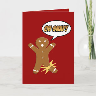 Oh Snap Gingerbrood Man Funny Kerstmis Feestdagen Kaart