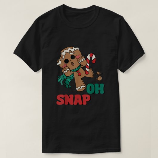 Oh Snap Gingerbrood Man Funny Kerstmis Mannen W T-shirt (Design voorkant)