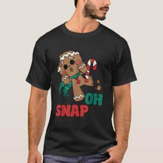Oh Snap Gingerbrood Man Funny Kerstmis Mannen W T-shirt