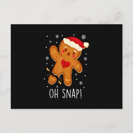 Oh Snap Gingerbrood Man kerstkerstkerstman — Santa Briefkaart (Voorkant)